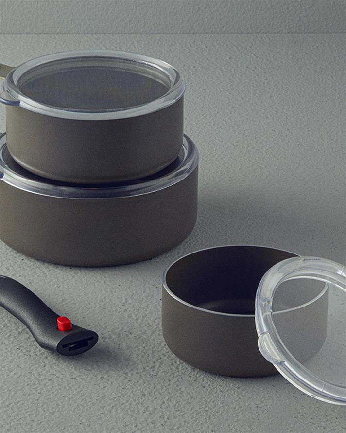 Nova  Aluminiu 7 bucăți 12-14-16 cm Gri.