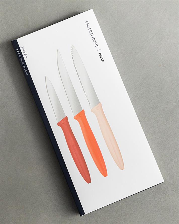 Cut Me Stainless Steel 3 Pieces Knife 20 cm Red