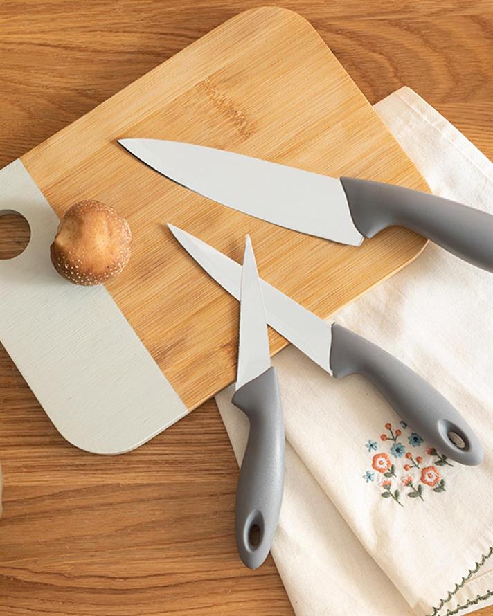 Lydia Steel 3 Set Knife Set 19-22-27 cm Gray