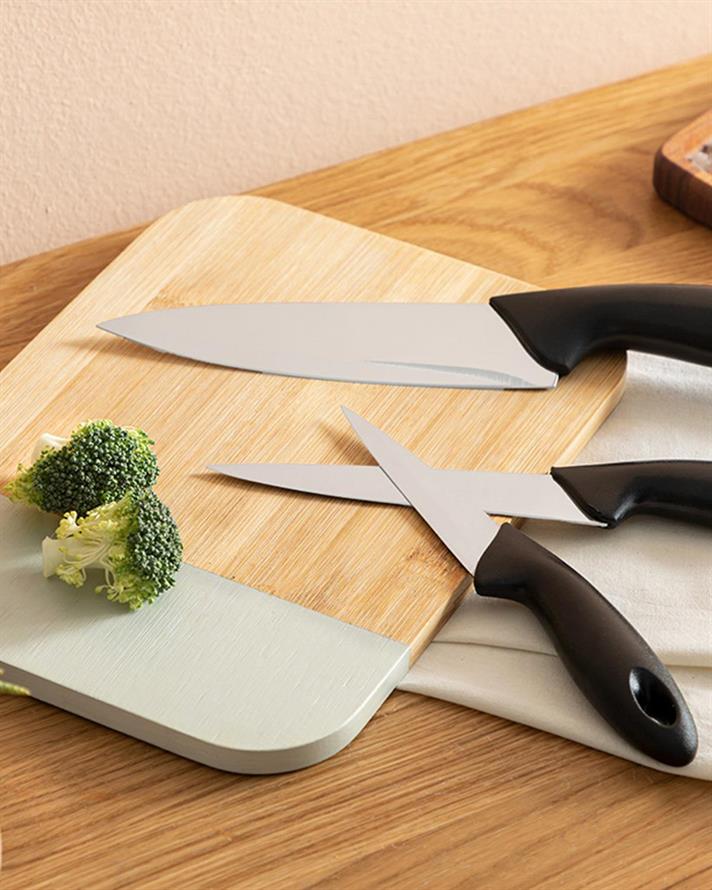 Lydia Steel 3 Set Knife Set 19-22-27 cm Black