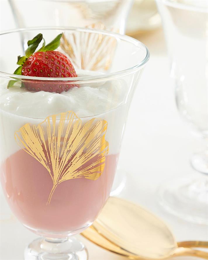Gingko Biloba Glass 3 Set Cup 200 ml Gold