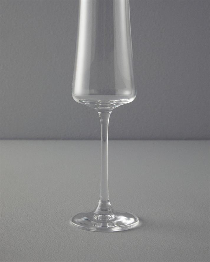 Set 3 Pahare șampanie, Marsel, cristalit, 210 ml, transparent