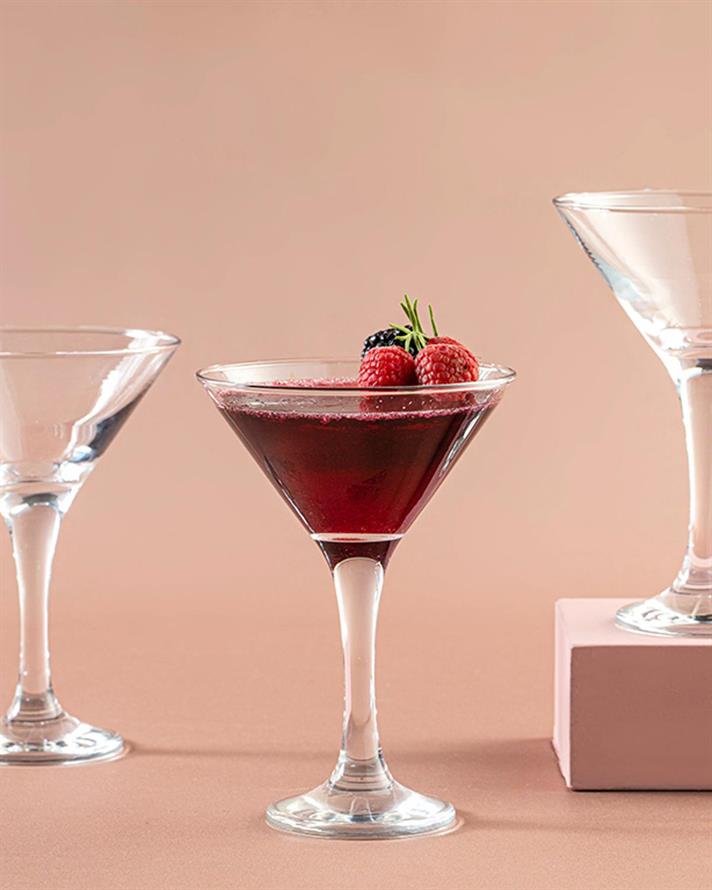Set 3 pahare cocktail, Mila, sticlă, 175 ml, transparent