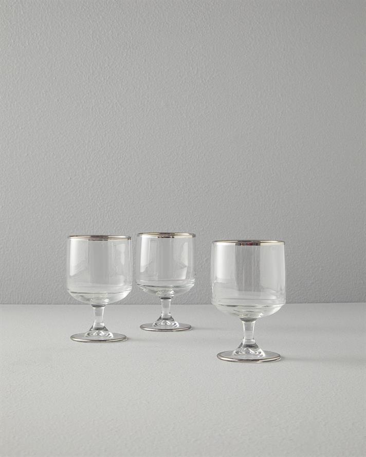 Set 3 Pahare pentru apă, Andrea, sticlă, 300 ml, argintiu