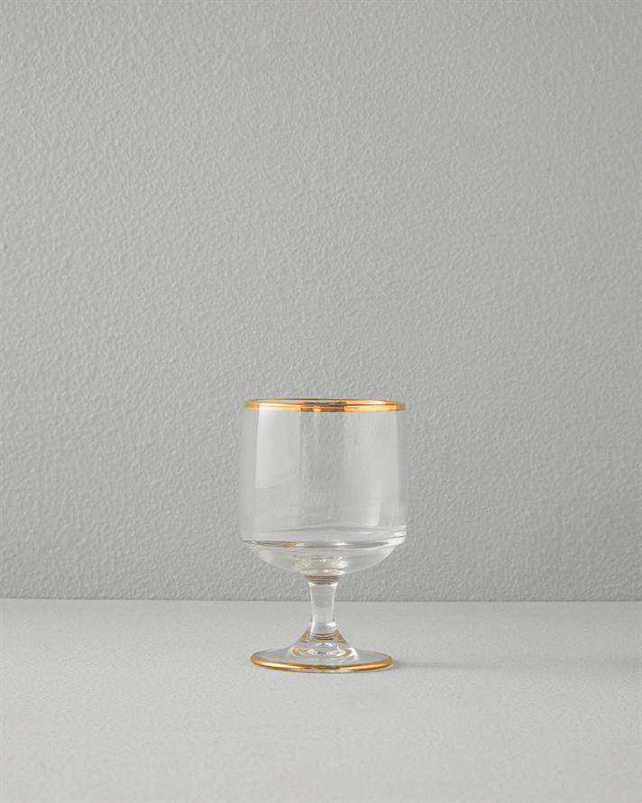 Set 3 Pahare pentru apă, Andrea, sticlă, 300 ml, auriu