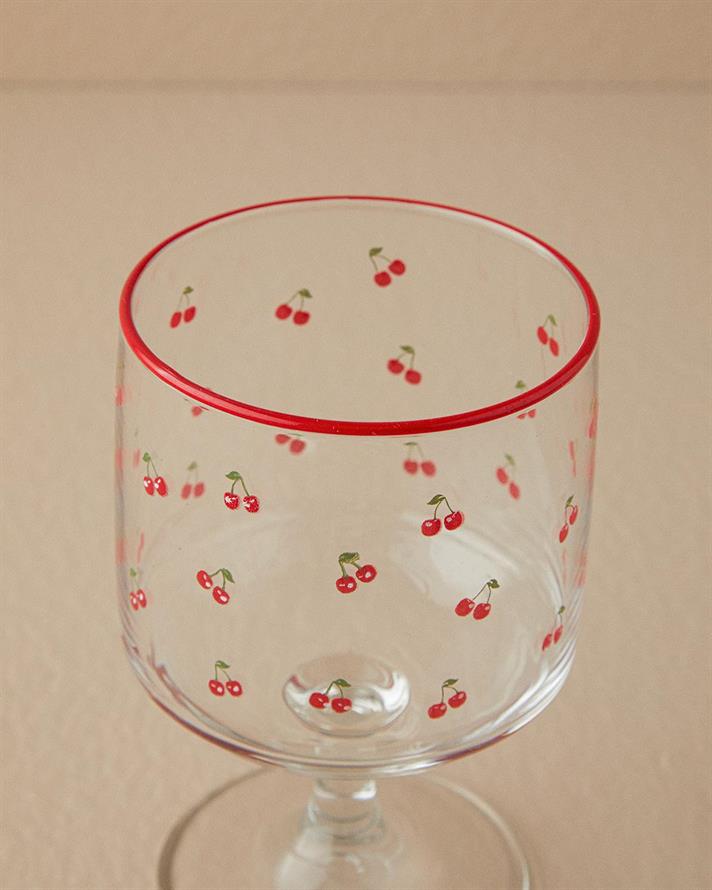 Set 3 Pahare pentru apă, Cherry, sticlă, 300 ml, roșu