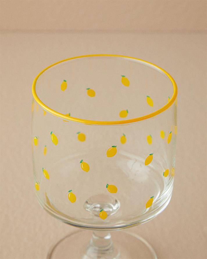 Set 3 Pahare pentru apă, Lemon Blossom, sticlă, 300 ml, galben