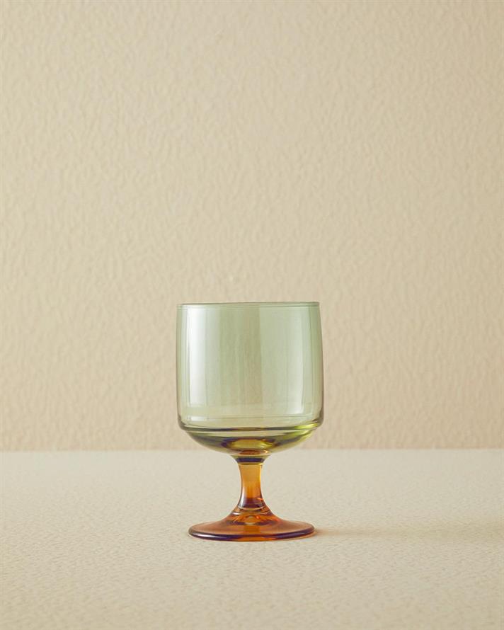 Set 3 Pahare pentru apă, Sandor, sticlă, 300 ml, verde-portocaliu