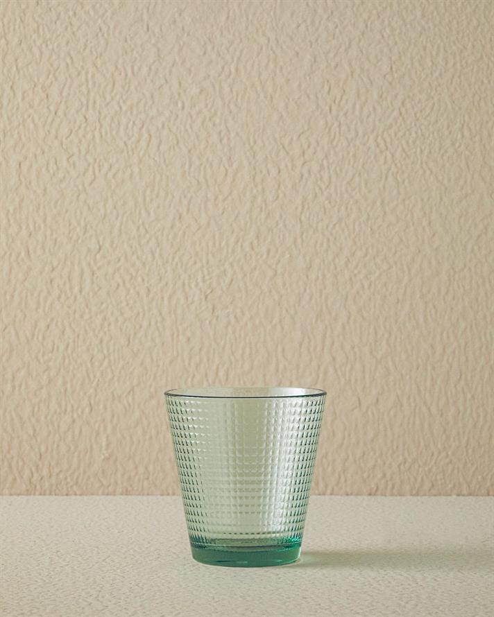 Set 3 pahare pentru apa/ sucuri, Unique, sticla, 250 ml, verde