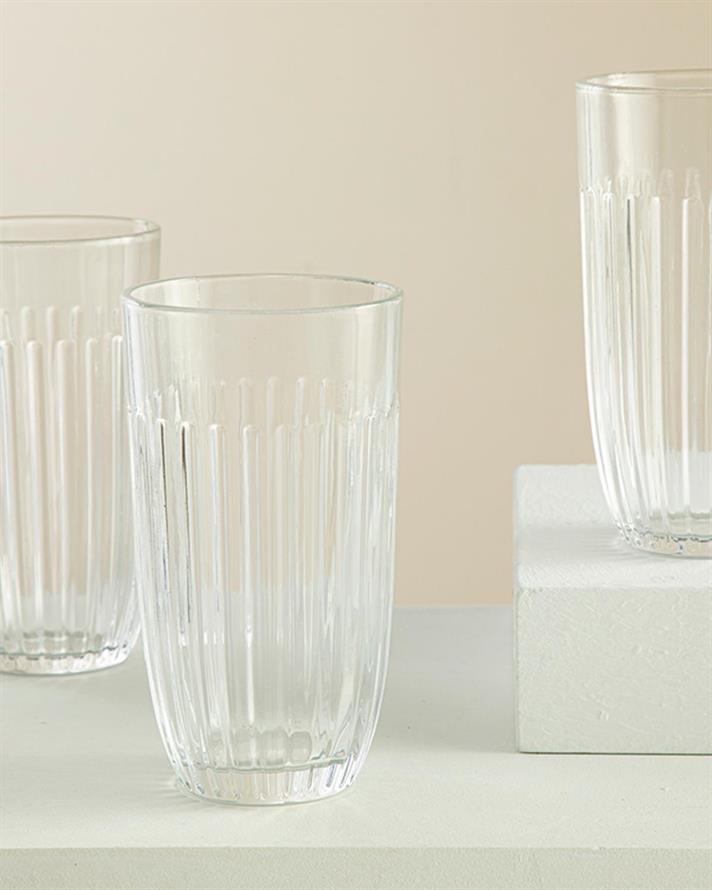 Set 3 Pahare pentru băuturi răcoritoare, Quartz, sticlă, 415 ml, transparent