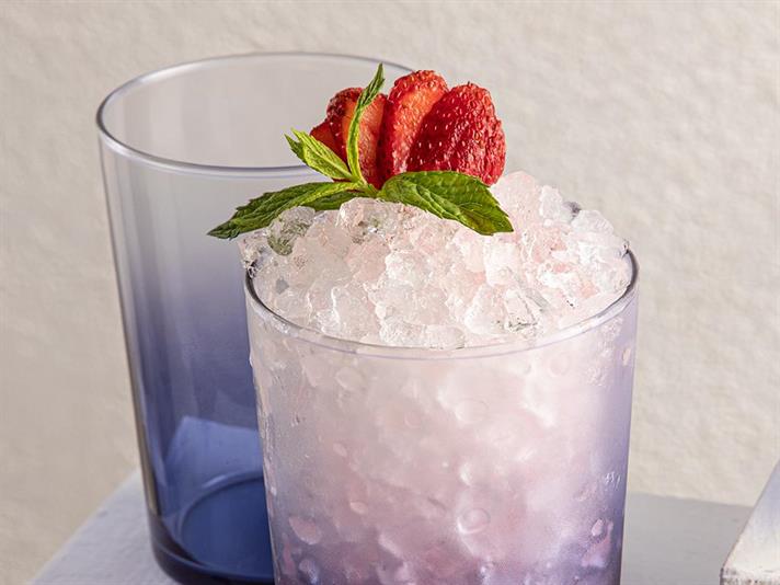 Set 3 Pahare pentru băuturi răcoritoare, Blanca, sticlă, 520 ml, bleu