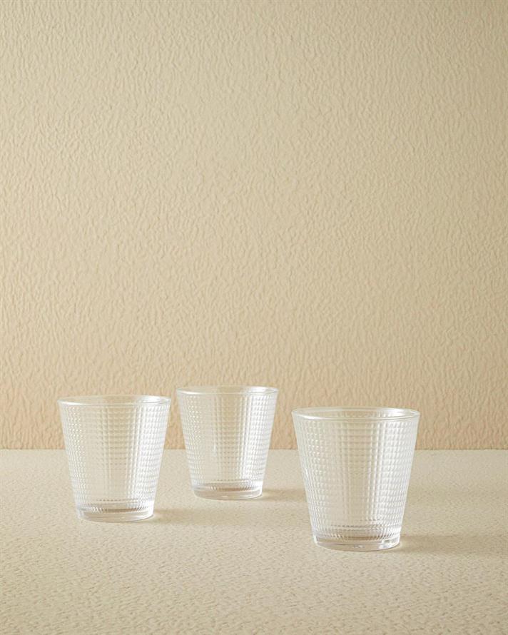 Set 3 Pahare pentru băuturi răcoritoare, Unique, sticlă, 250 ml, transparent