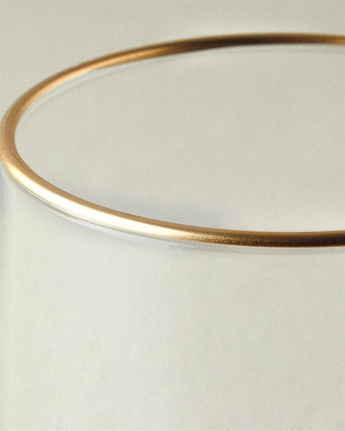 Set 3 Pahare pentru băuturi răcoritoare, Zett, sticlă, 365 ml, auriu