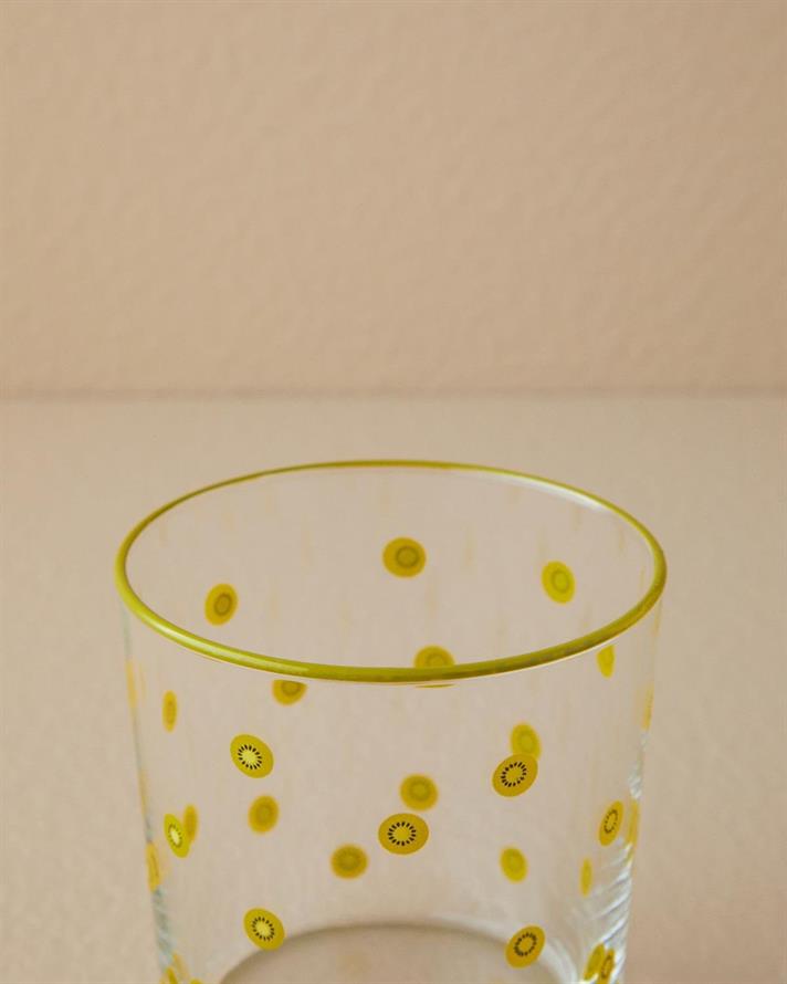 Set 3 Pahare pentru băuturi răcoritoare, Kiwi, sticlă, 380 ml, verde