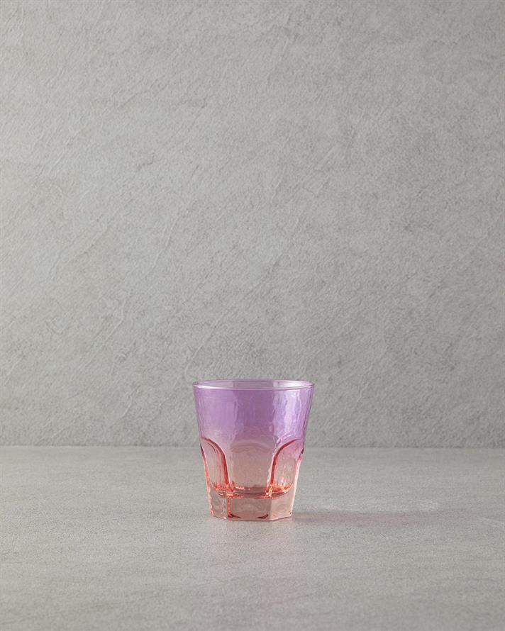 Set 3 pahare, Ramona, sticla, 375 ml, roz-portocaliu