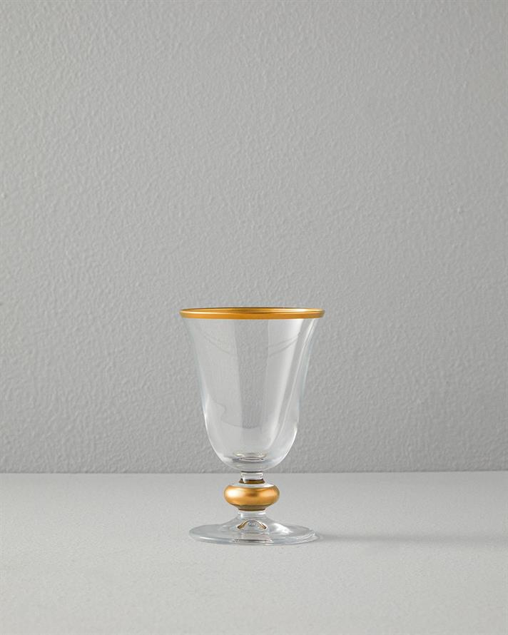 Set 3 pahare vin, Golden Orient, sticlă, 200 ml, auriu