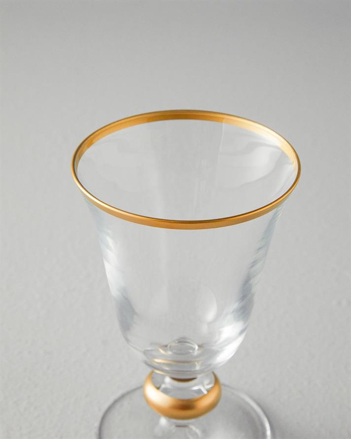 Set 3 pahare vin, Golden Orient, sticlă, 200 ml, auriu