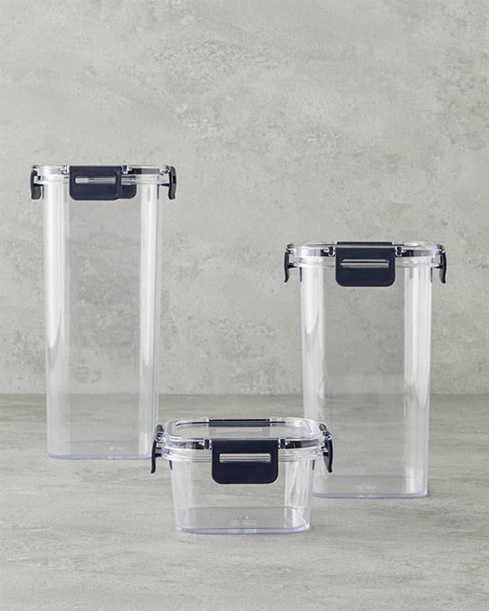 Plastic 3 Set Food Container Anthracite