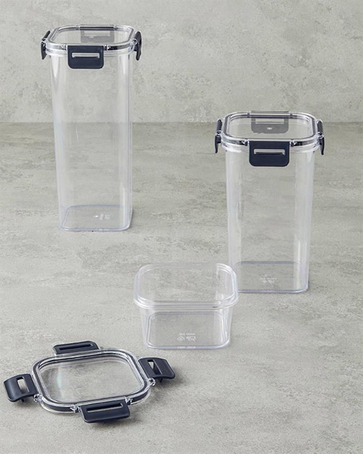Plastic 3 Set Food Container Anthracite