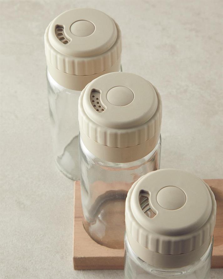 Glass 3 Set Cruet 245 ml Dark Beige