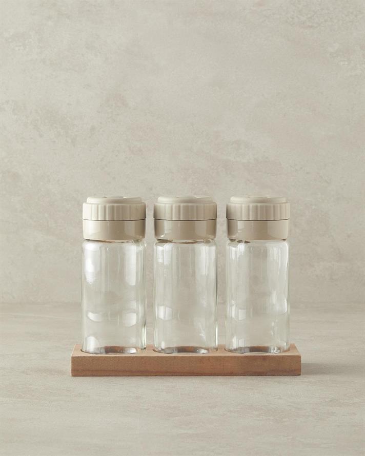 Glass 3 Set Cruet 245 ml Dark Beige