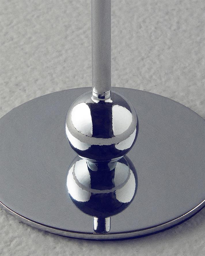 Set 3 suport lumânare, Deluxe, metal, 10x32,5+10x27,5+10x22,5 cm, argintiu