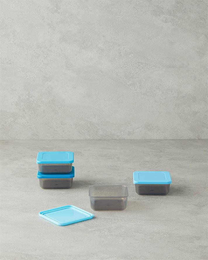 Plastic Set 4 Cutie De Depozitare 250 ml Albastru