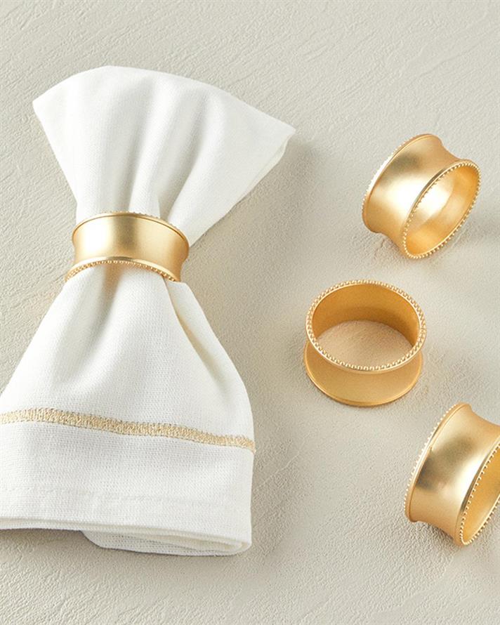 Metal Set 4 Inel De Șervețel 5 cm Roz pal