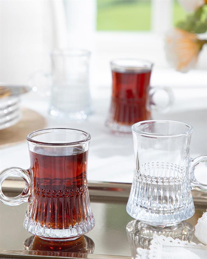 Set 4 Pahare de ceai, Marvin, sticlă, 170 ml, transparent