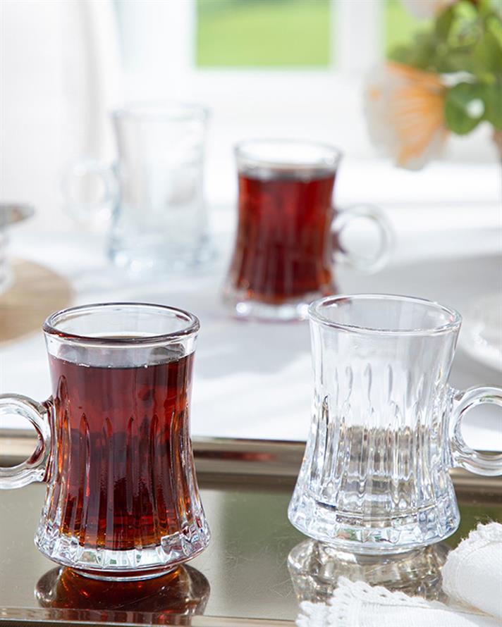 Set 4 Pahare de ceai, Polly, sticlă, 170 ml, transparent