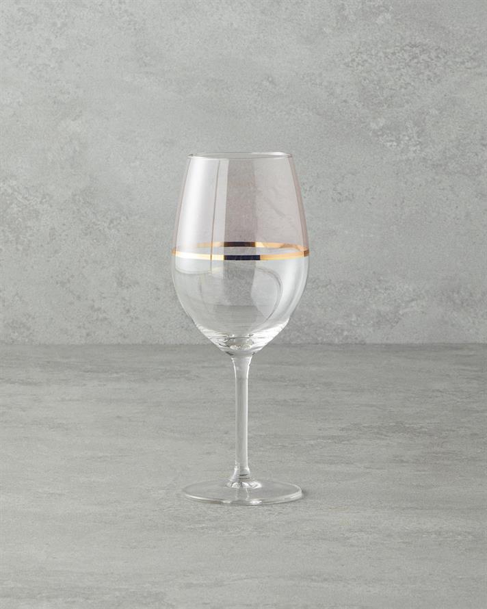 Set 4 pahare de vin, Fiore, sticla, 540 ml, roz deschis