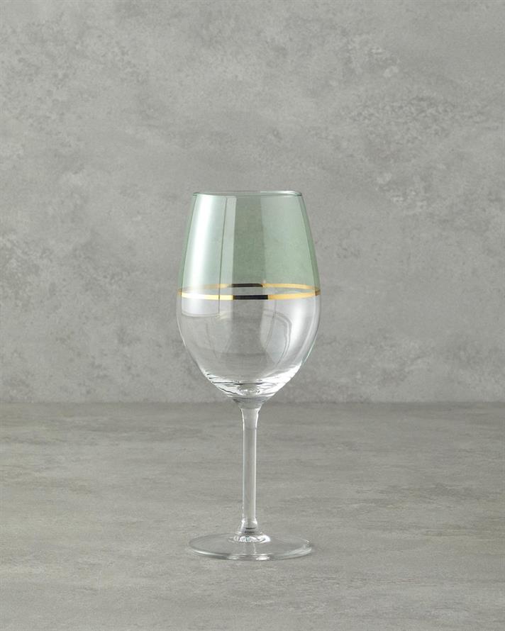 Set 4 pahare de vin, Fiore, sticla, 540 ml, verde deschis