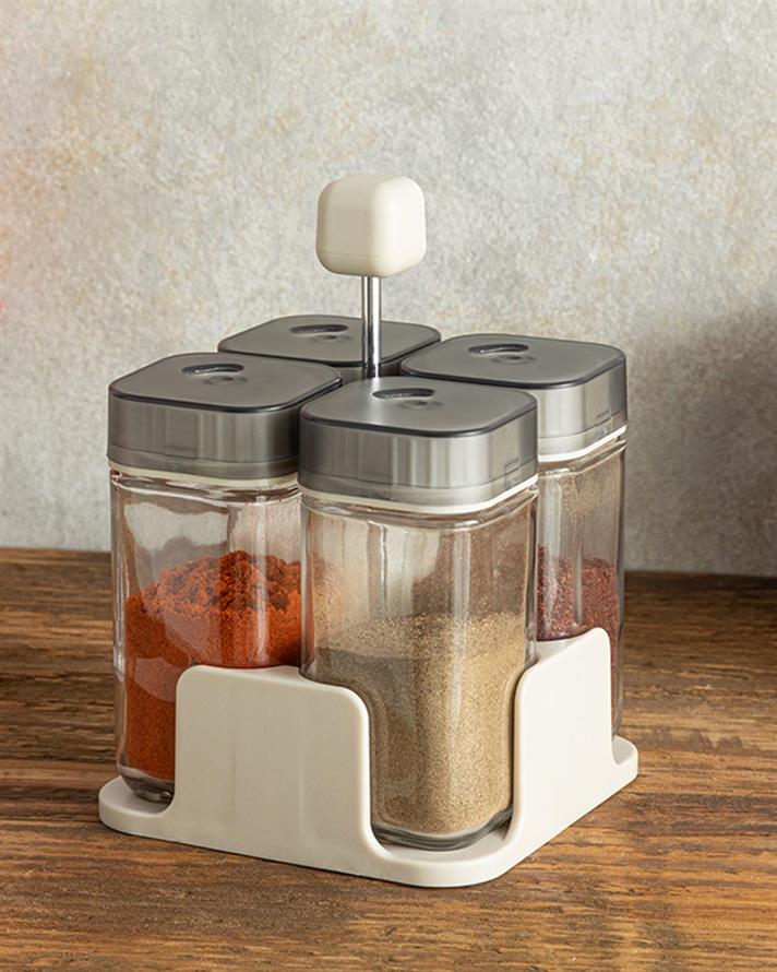 Symbol Glass 4 Pcs Cruet Cream