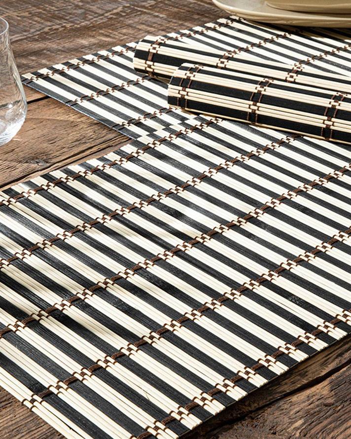 Bamboo 4 Pcs Place Mat 45x30 cm Black