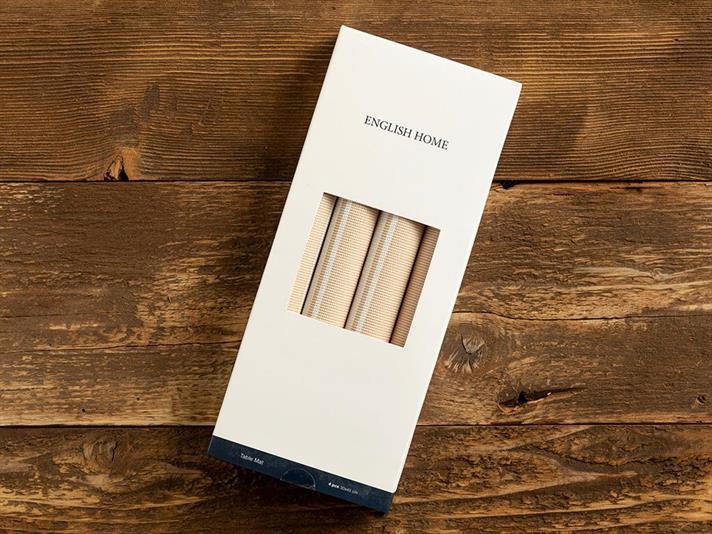 PVC 4 Set Place Mat 30x45 cm Beige