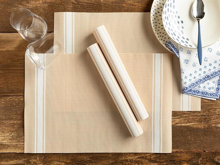 PVC 4 Set Place Mat 30x45 cm Beige