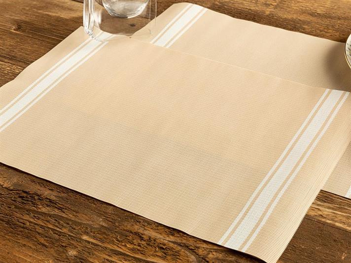 PVC 4 Set Place Mat 30x45 cm Beige