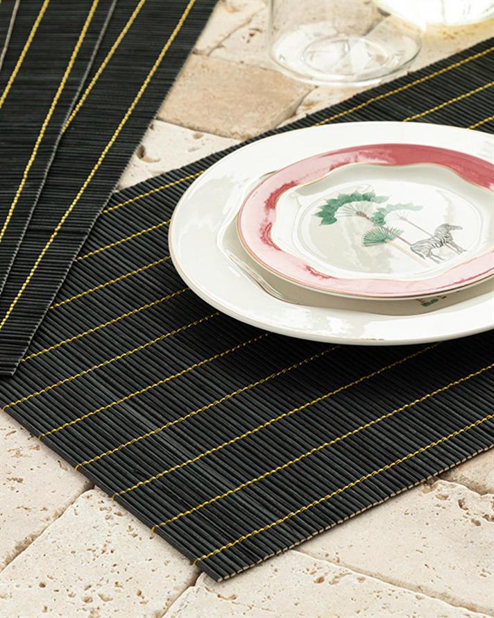 Farleg Bamboo 4 Pcs Place Mat 45x30 cm Black