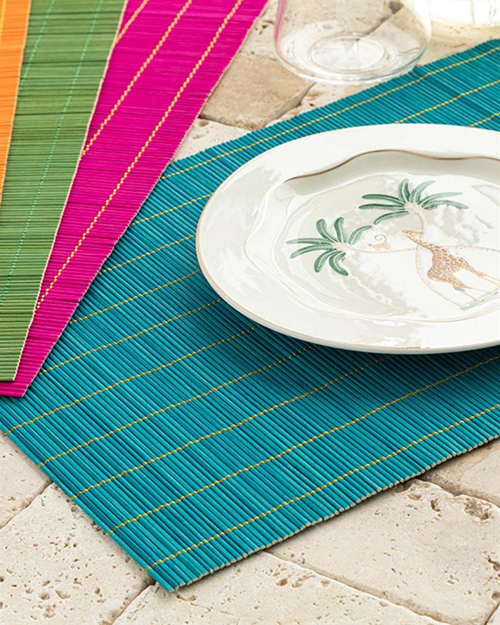 Set 4 suporturi farfurie, Farleg, bambus, 45x30 cm, multicolor