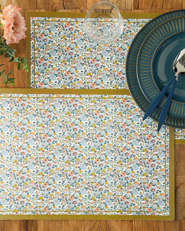 Fleuriste Polypropilen 4 Set Place Mat 30x45 cm Blue