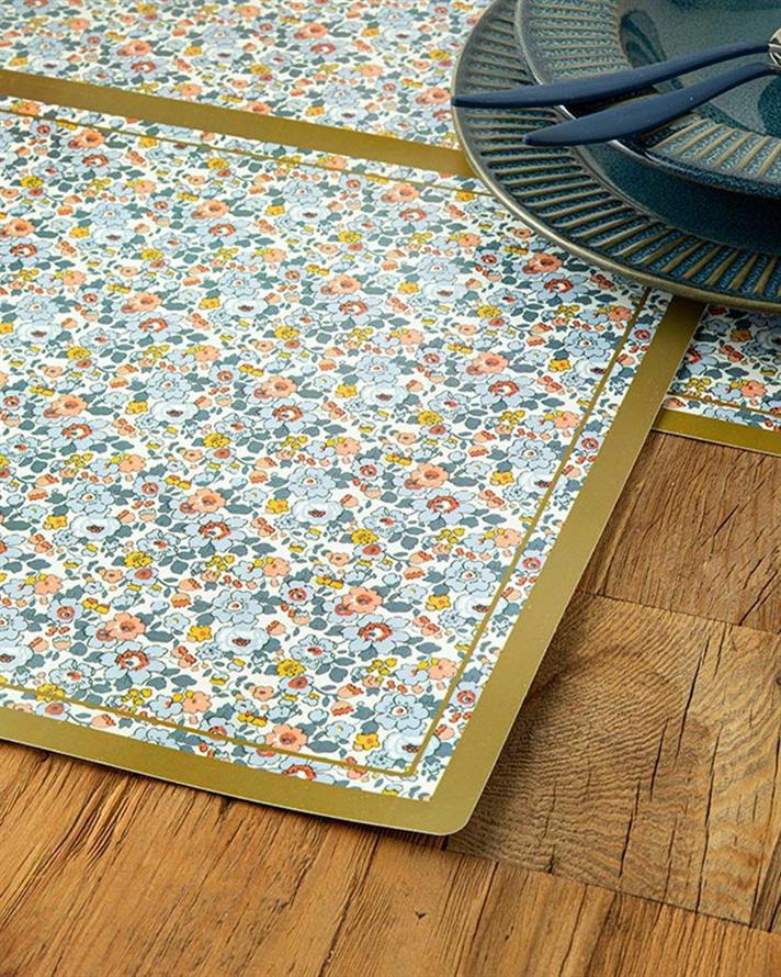 Fleuriste Polypropilen 4 Set Place Mat 30x45 cm Blue