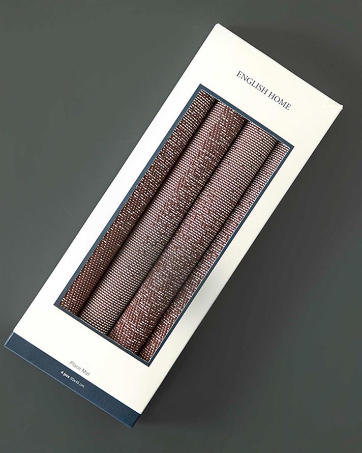 Set 4 suporturi farfurie, Glitz, PVC, 30x45 cm, bordo