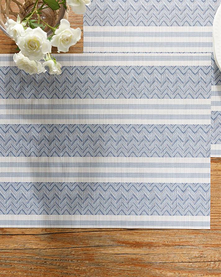 Mila %70 polyester+%30 pvc 4 Set Place Mat 30x45 cm Gray-Blue