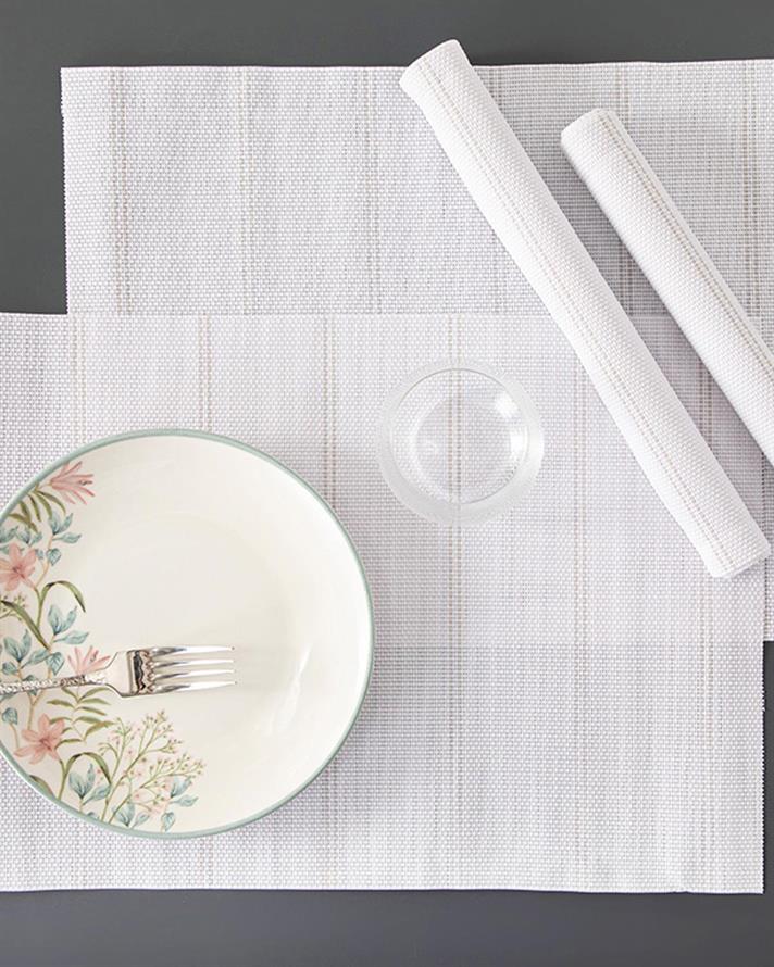 Palasides PVC 4 Set Place Mat 30x45 cm White