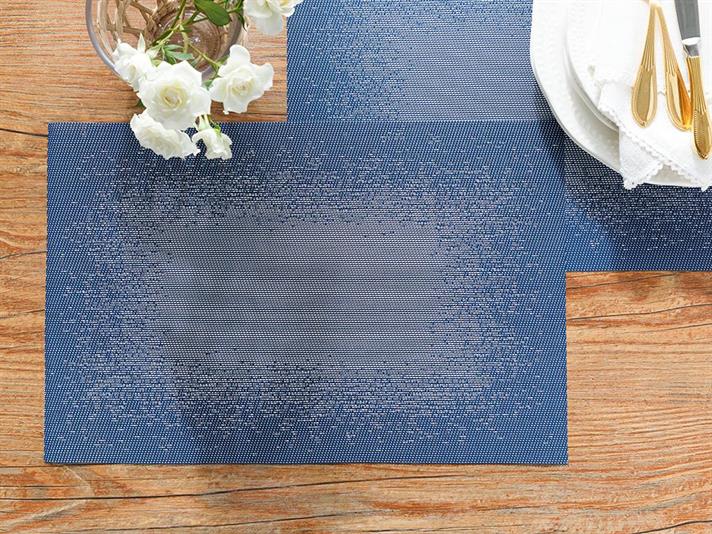 Pollo %70 polyester+%30 pvc 4 Set Place Mat 30x45 cm Gray-Indigo