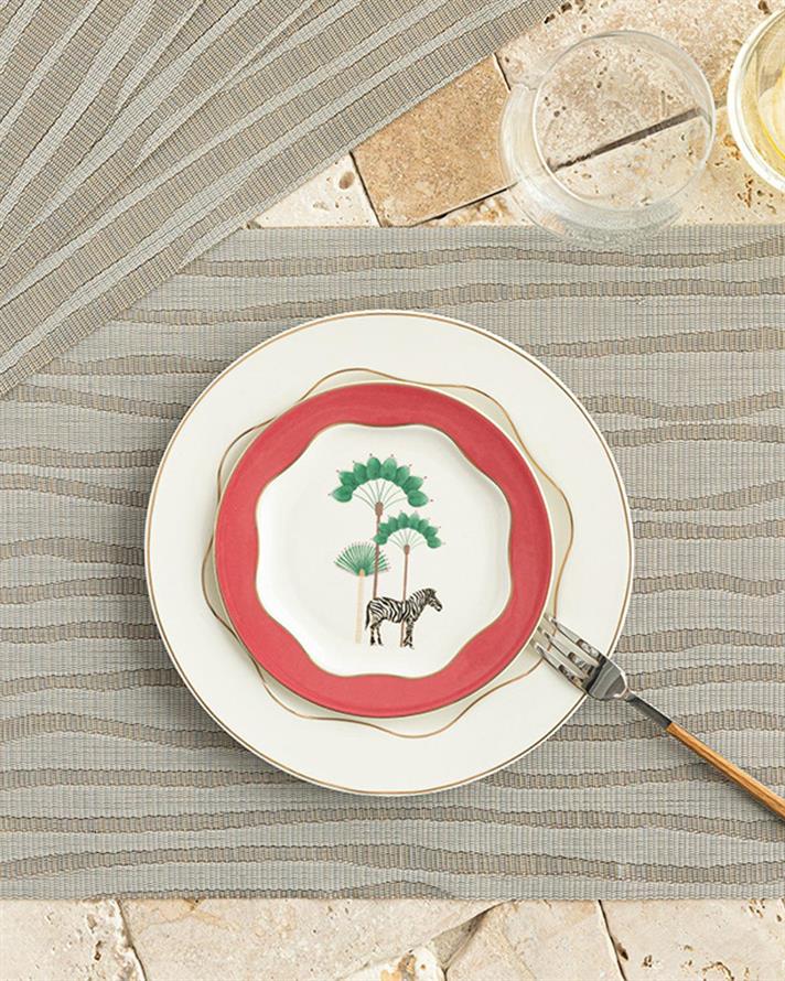 PVC 4 Set Place Mat 45x30 cm Gray