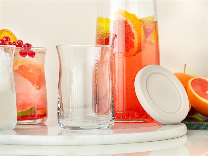 Set 5 carafă cu pahare, Isac, sticlă, 1200 ml, transparent