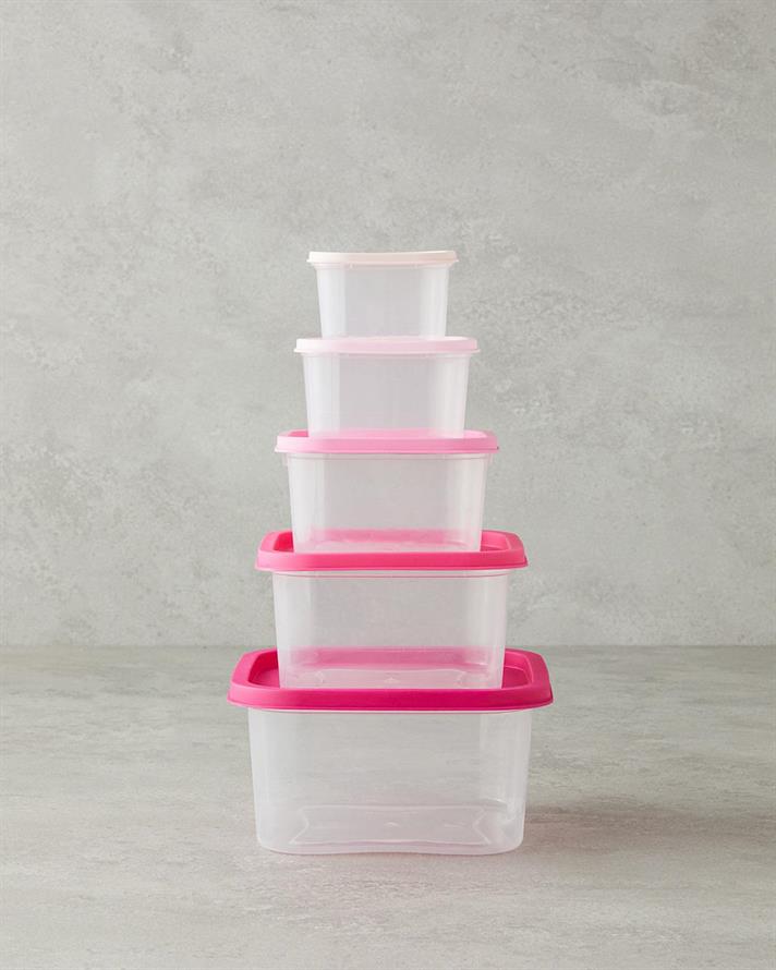 Keep Me Plastic 5 Piese Recipient Depozitare 16 cm Roz
