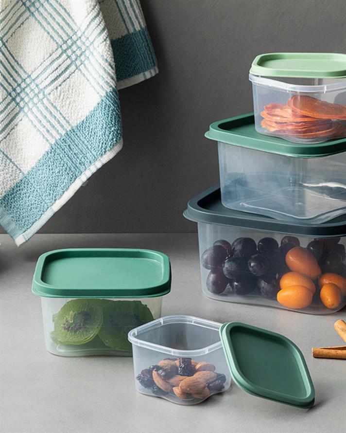 Keep Me Plastic 5 Pieces Storage Box 16 cm Green