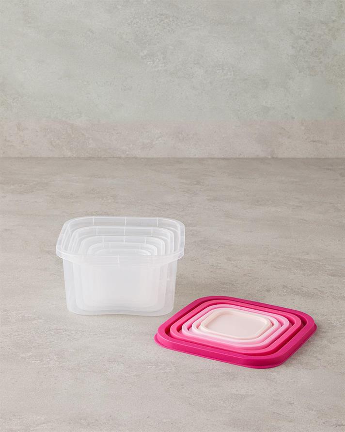 Keep Me Plastic 5 Piese Recipient Depozitare 16 cm Roz